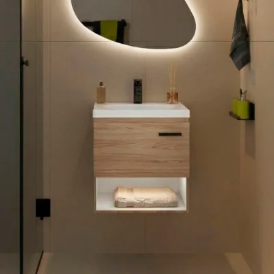 COMBO LAVAMANOS SIENA + MUEBLE POLOCK SAGANO | 48X43CM