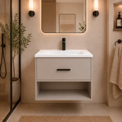 COMBO LAVAMANOS TRENTINO + MUEBLE PICASSO CON MANIJA ESPECIAL | 63X48CM