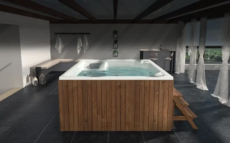 Diseño de hidromasajes moderno en un apartamento con acabados residenciales de alta ingeniería creados por Firplak Colombia.